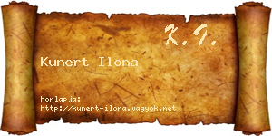 Kunert Ilona névjegykártya